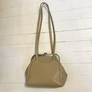Vintage Ruth Saltz beige taupe small shoulder bag